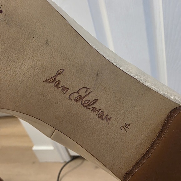 Sam Edelman Cream Leather Monet Cap Toe Studded Spikes Ballet Flats Size 7.5 - Picture 8 of 8